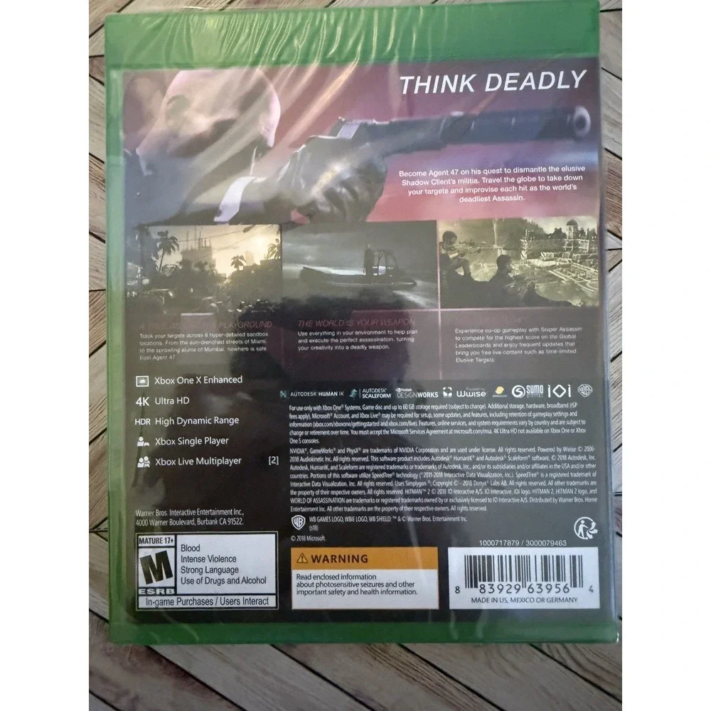 Hitman 2 Microsoft‎ Xbox One Brand New Factory Sealed IO Interactive